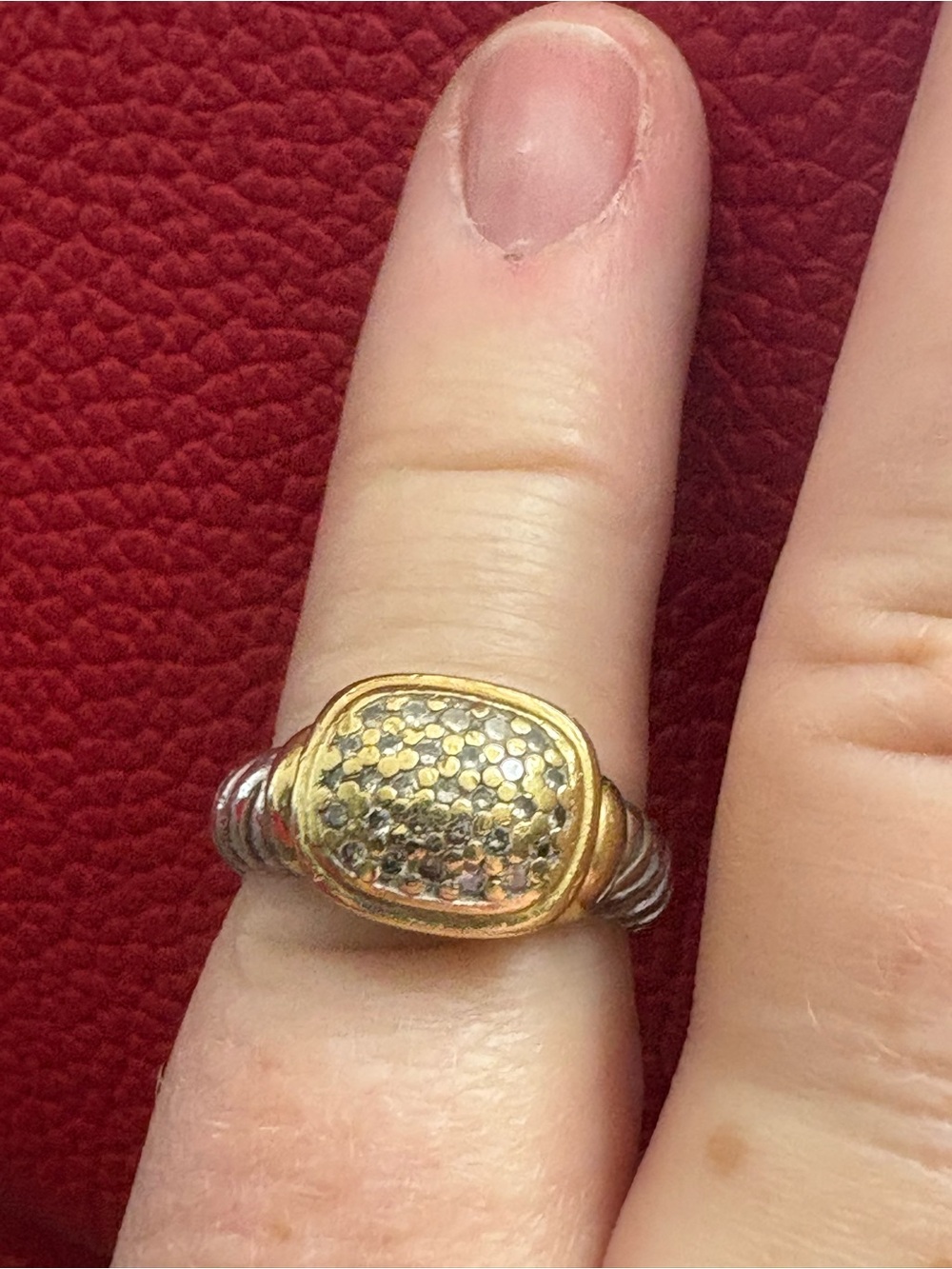 Gold and silver noblesse by David Yurman  Pavé Accent Two-Tone Women's Ring